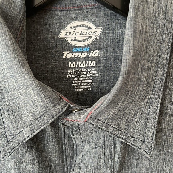 Dickies Cooling Utility Performance Work Shirt Long Sleeve UPF Airforce Blue - Picture 4 of 14